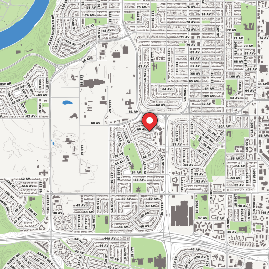 PD+A - Pfeifer Design + Associates Inc. - Edmonton Landscape Architect: Map, showing location in Treaty 6 Territory in Edmonton, Alberta.